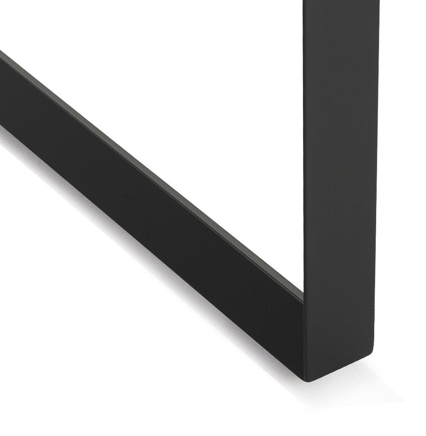 Brevira | Luxe vergadertafel - natuurlijk hout en zwart metaal - 160x160 cm