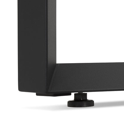 Alurea | Luxe vergadertafel met notenhout en zwart metaal – 140x140 cm-OfficeKing
