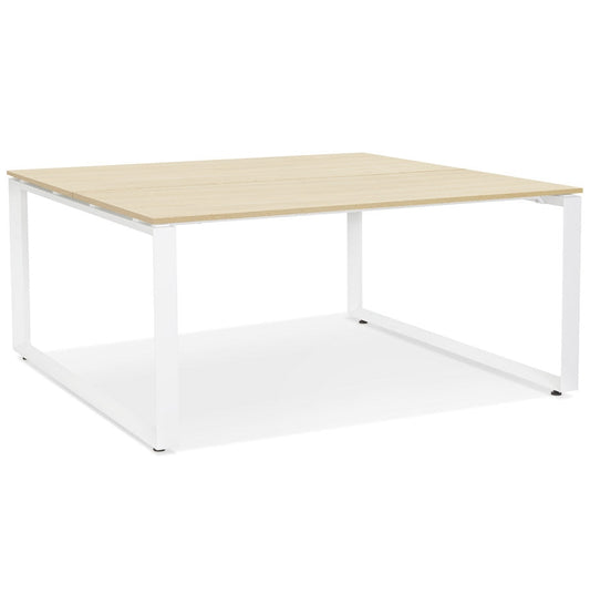 Brevano | Luxe vergadertafel met natuurlijke afwerking – 160x160 cm-OfficeKing