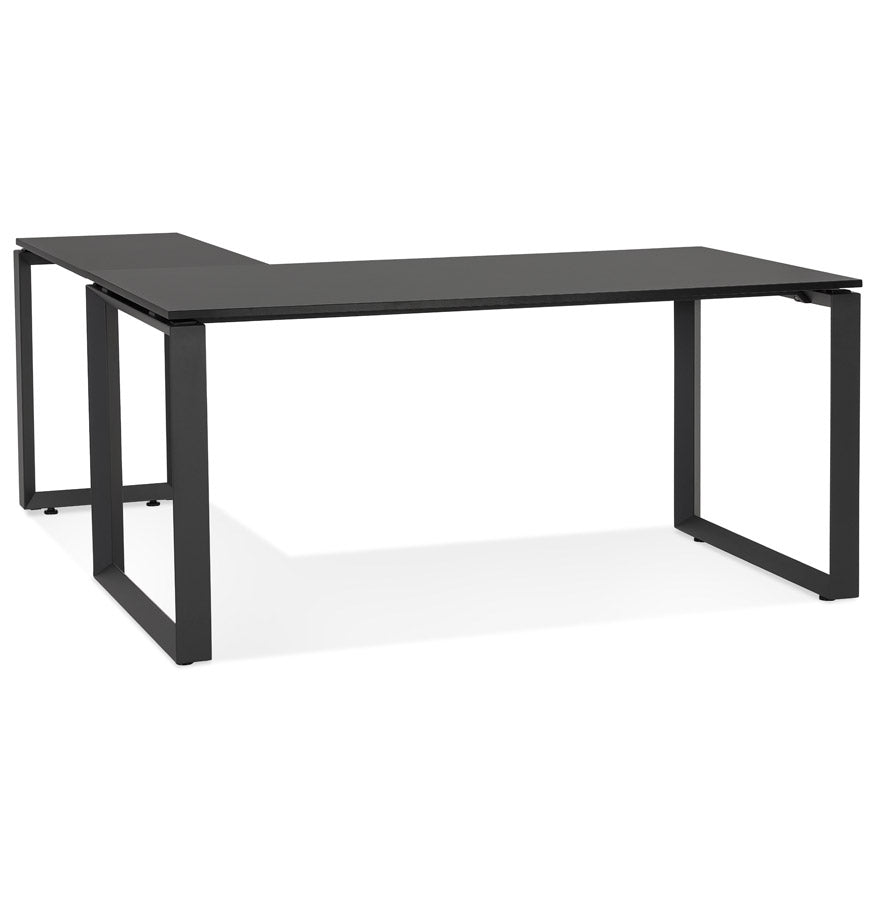 Nerova | Luxe hoekbureau van zwart hout en metaal – 160 cm elegant ontwerp-OfficeKing