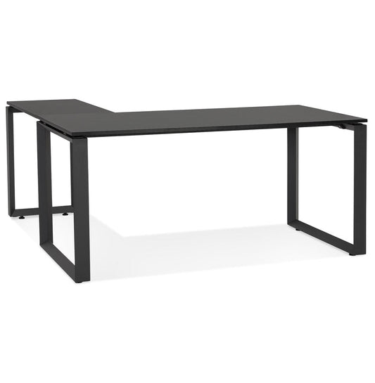 Nerova | Luxe hoekbureau van zwart hout en metaal – 160 cm elegant ontwerp-OfficeKing