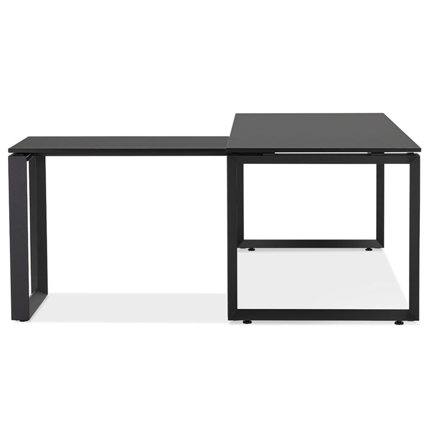 Nerova | Luxe hoekbureau van zwart hout en metaal – 160 cm elegant ontwerp-OfficeKing