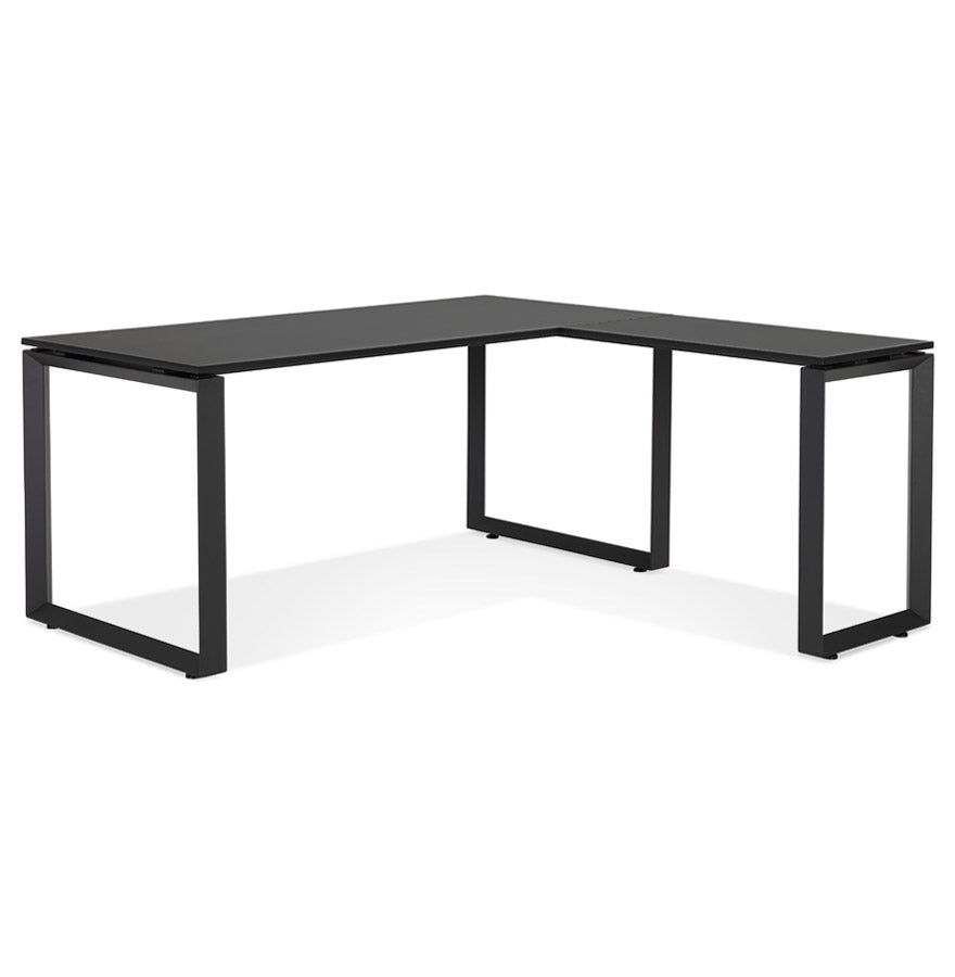 Nerova | Luxe hoekbureau van zwart hout en metaal – 160 cm elegant ontwerp-OfficeKing