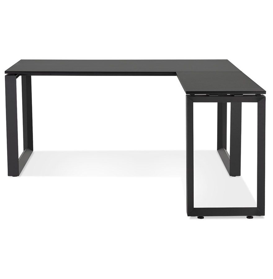 Nerova | Luxe hoekbureau van zwart hout en metaal – 160 cm elegant ontwerp-OfficeKing