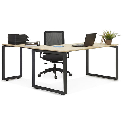 Brevon | Luxe hoekbureau van hout en metaal – stijlvol en functioneel-OfficeKing