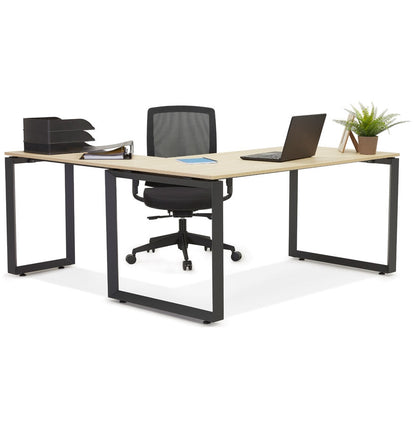 Brixley | Luxe hoekbureau in hout en metaal – stijlvol en functioneel-OfficeKing