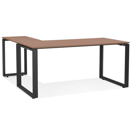 Nobelle | Luxe hoekbureau met notenhout en zwart metaal - 160 cm-OfficeKing