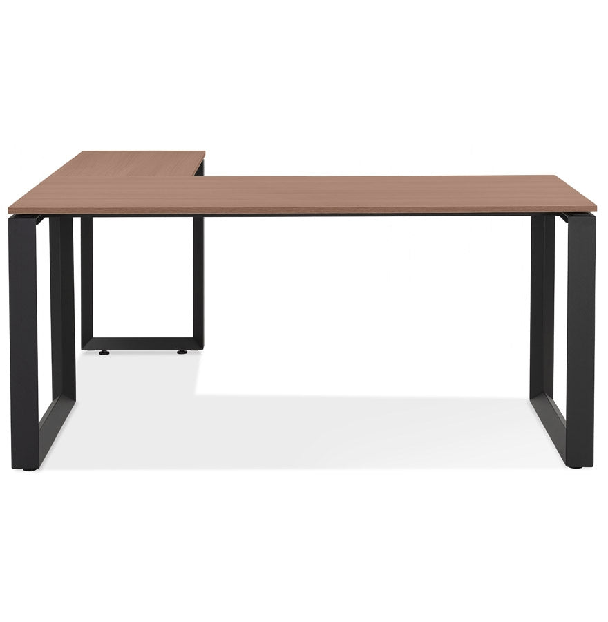 Nobelle | Luxe hoekbureau met notenhout en zwart metaal - 160 cm-OfficeKing