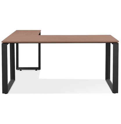 Nobelle | Luxe hoekbureau met notenhout en zwart metaal - 160 cm-OfficeKing