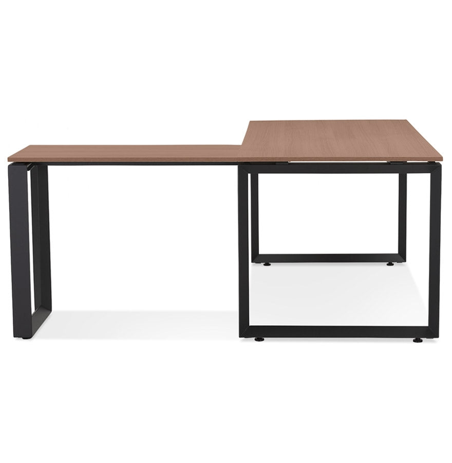 Nobelle | Luxe hoekbureau met notenhout en zwart metaal - 160 cm-OfficeKing