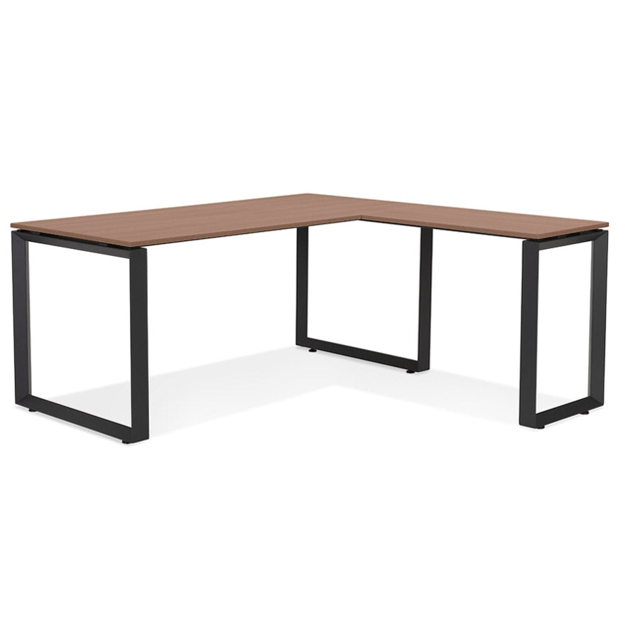 Nobelle | Luxe hoekbureau met notenhout en zwart metaal - 160 cm-OfficeKing