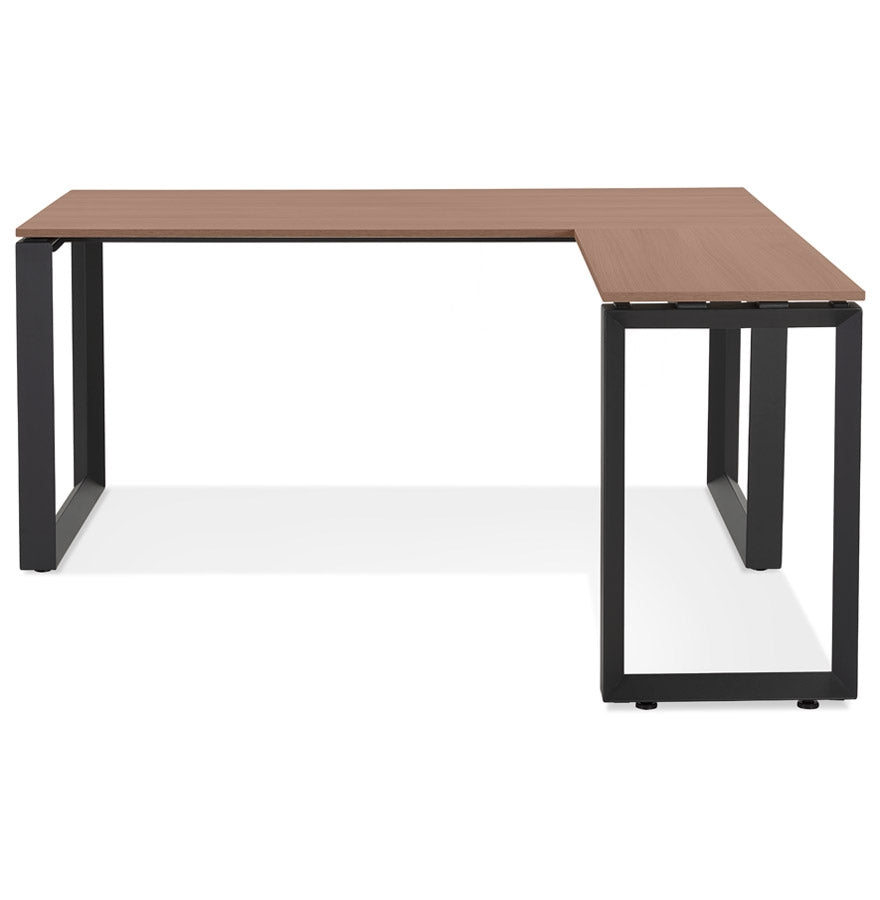 Nobelle | Luxe hoekbureau met notenhout en zwart metaal - 160 cm-OfficeKing