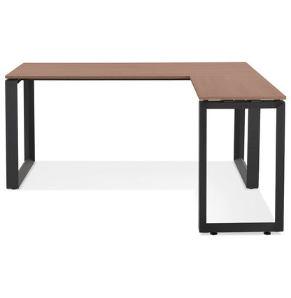 Nobelle | Luxe hoekbureau met notenhout en zwart metaal - 160 cm-OfficeKing