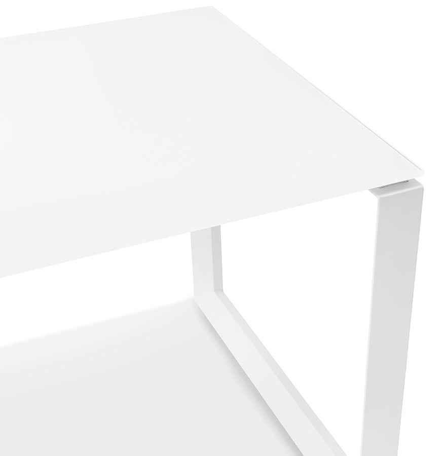 Valoria | Rechteckiger Design-Tisch – elegantes Weiß und Metall – 160x80 cm-OfficeKing