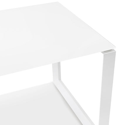 Valoria | Rechteckiger Design-Tisch – elegantes Weiß und Metall – 160x80 cm-OfficeKing