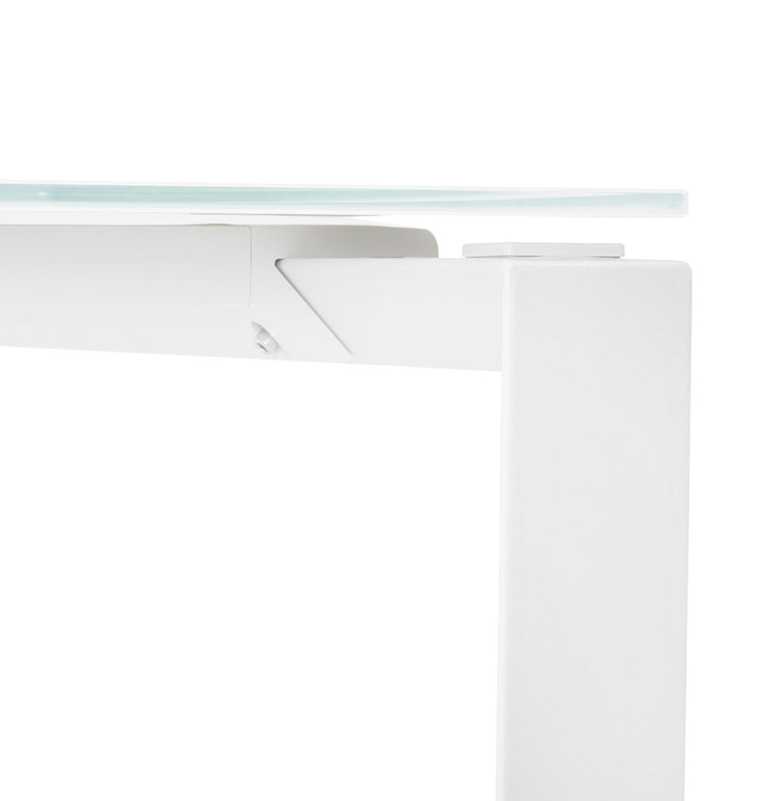 Valoria | Rechteckiger Design-Tisch – elegantes Weiß und Metall – 160x80 cm-OfficeKing