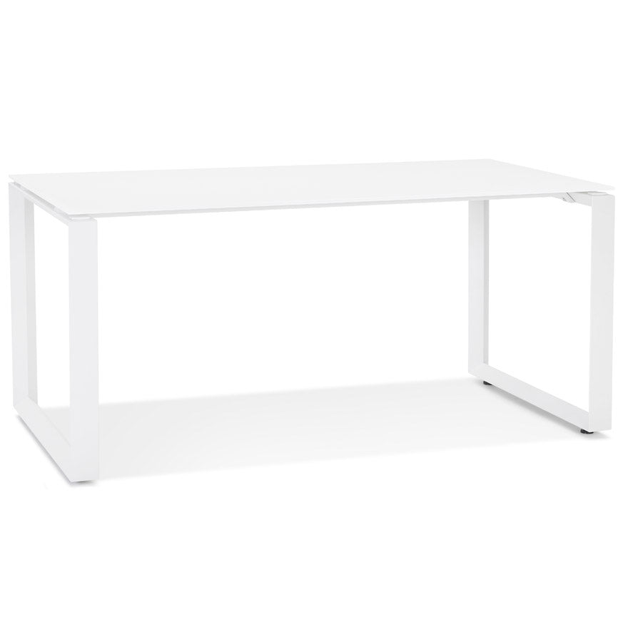 Valoria | Rechteckiger Design-Tisch – elegantes Weiß und Metall – 160x80 cm-OfficeKing