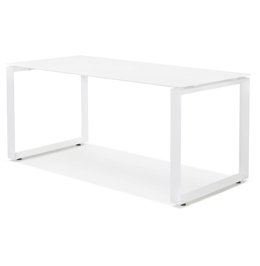 Valoria | Rechteckiger Design-Tisch – elegantes Weiß und Metall – 160x80 cm-OfficeKing