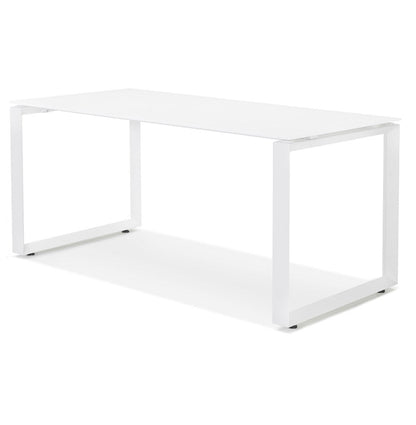 Valoria | Rechteckiger Design-Tisch – elegantes Weiß und Metall – 160x80 cm-OfficeKing