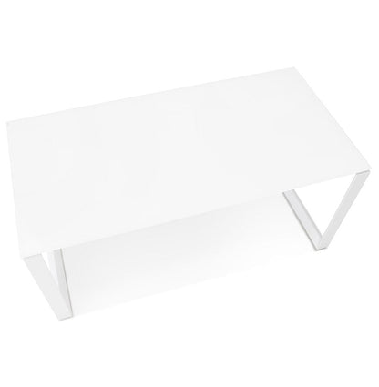 Valoria | Rechteckiger Design-Tisch – elegantes Weiß und Metall – 160x80 cm-OfficeKing