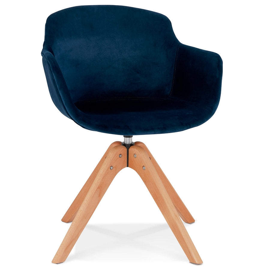Velouria | Luxe fauteuil met armleuningen - elegant design - natuurlijk hout