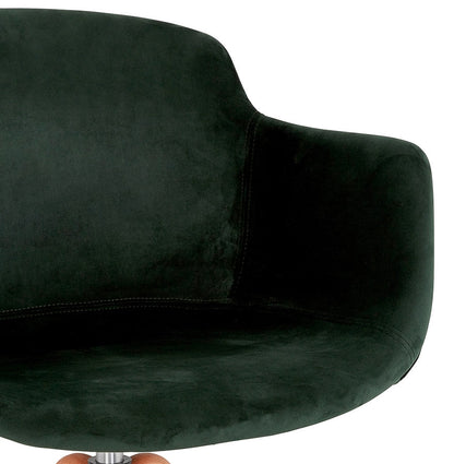 Veloria | Luxe fauteuil met armleuningen - groen velours - natuurlijk hout-OfficeKing