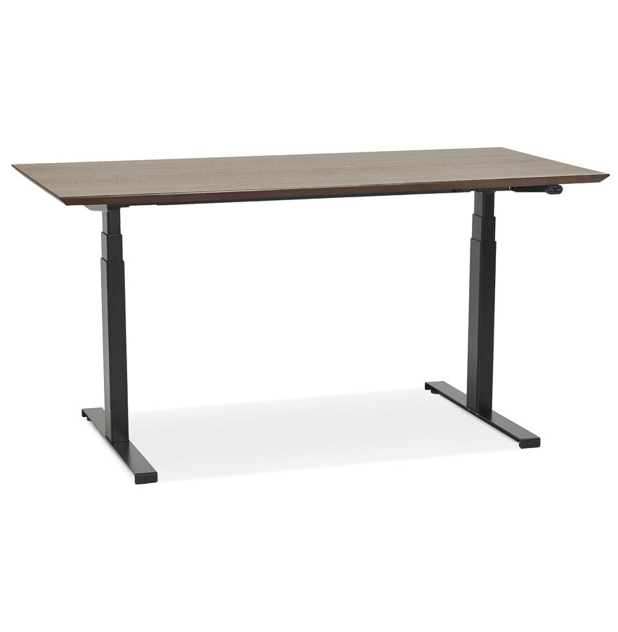 Bionique | Elegantes elektrisch verstelbaar bureau – notenhout afwerking – 150x70 cm-OfficeKing