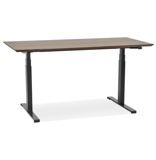 Bionique | Elegantes elektrisch verstelbaar bureau – notenhout afwerking – 150x70 cm-OfficeKing