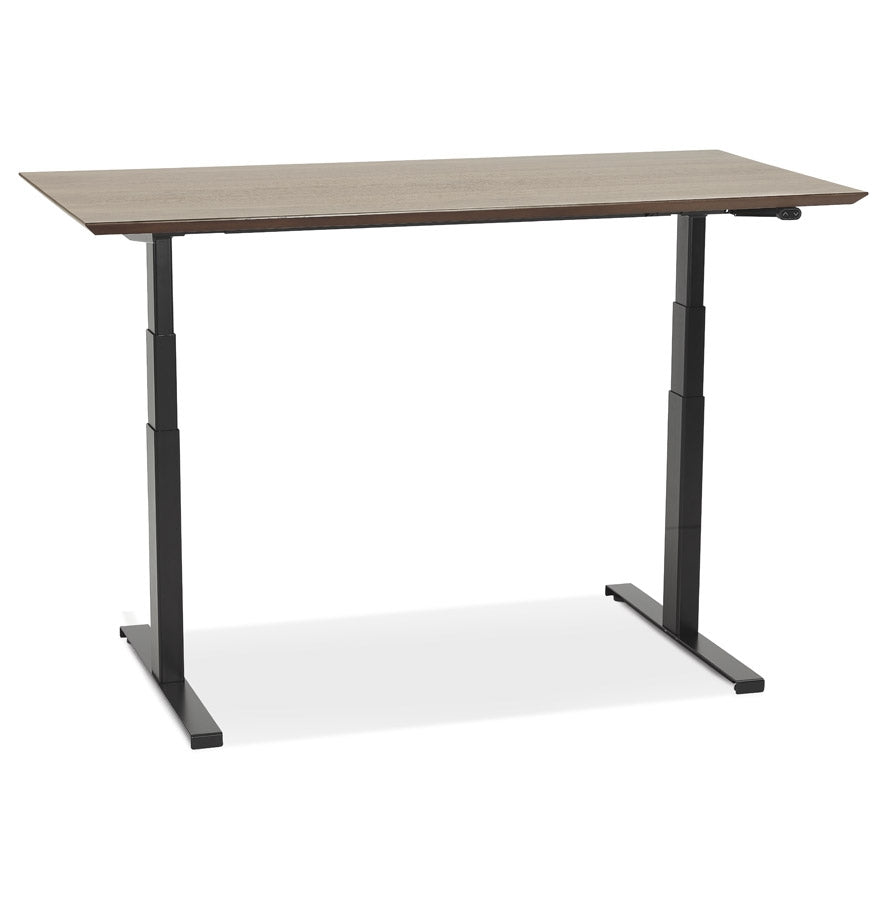 Bionique | Elegantes elektrisch verstelbaar bureau – notenhout afwerking – 150x70 cm-OfficeKing