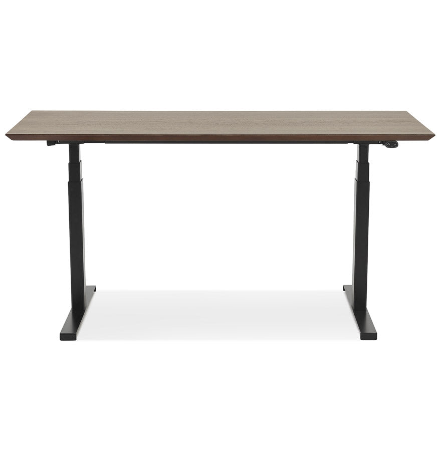 Bionique | Elegantes elektrisch verstelbaar bureau – notenhout afwerking – 150x70 cm-OfficeKing