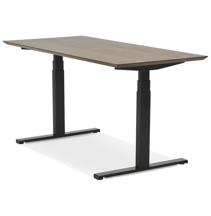 Bionique | Elegantes elektrisch verstelbaar bureau – notenhout afwerking – 150x70 cm-OfficeKing