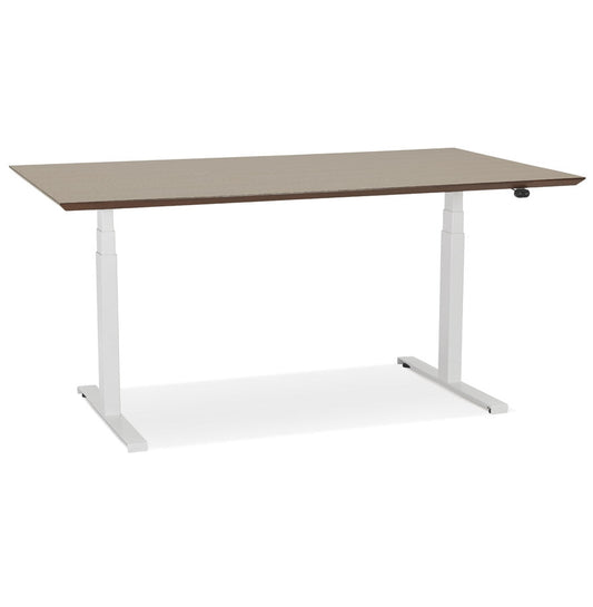 Nobelle | Elektrisches Steh-Sitz-Büro – edles Nussbaum-Design – 150x70 cm-OfficeKing