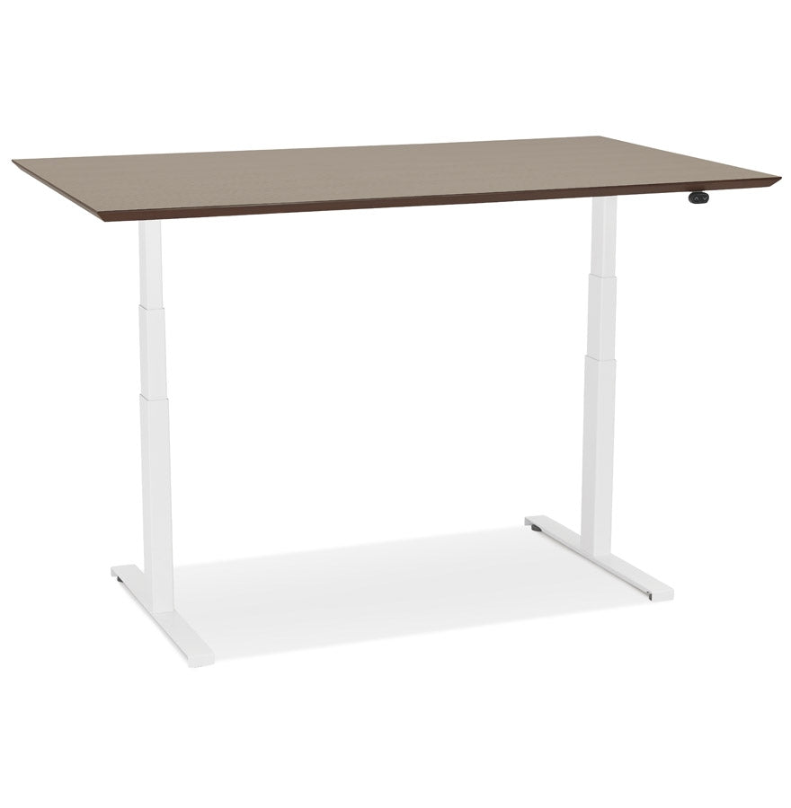 Nobelle | Elektrisches Steh-Sitz-Büro – edles Nussbaum-Design – 150x70 cm-OfficeKing