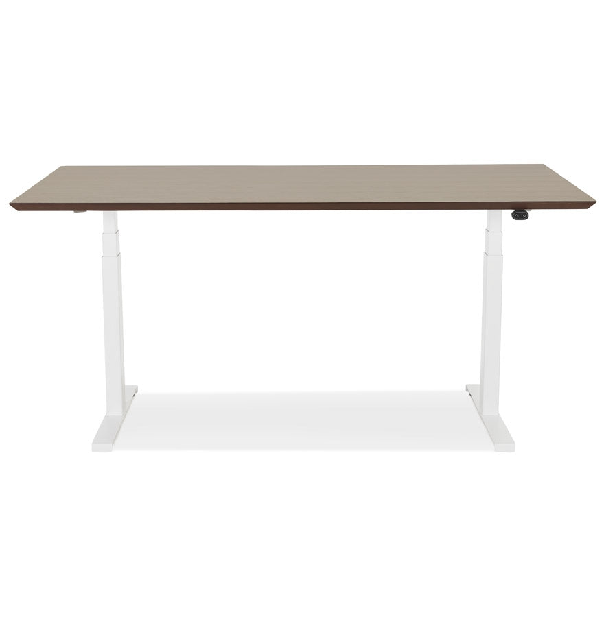 Nobelle | Elektrisches Steh-Sitz-Büro – edles Nussbaum-Design – 150x70 cm-OfficeKing