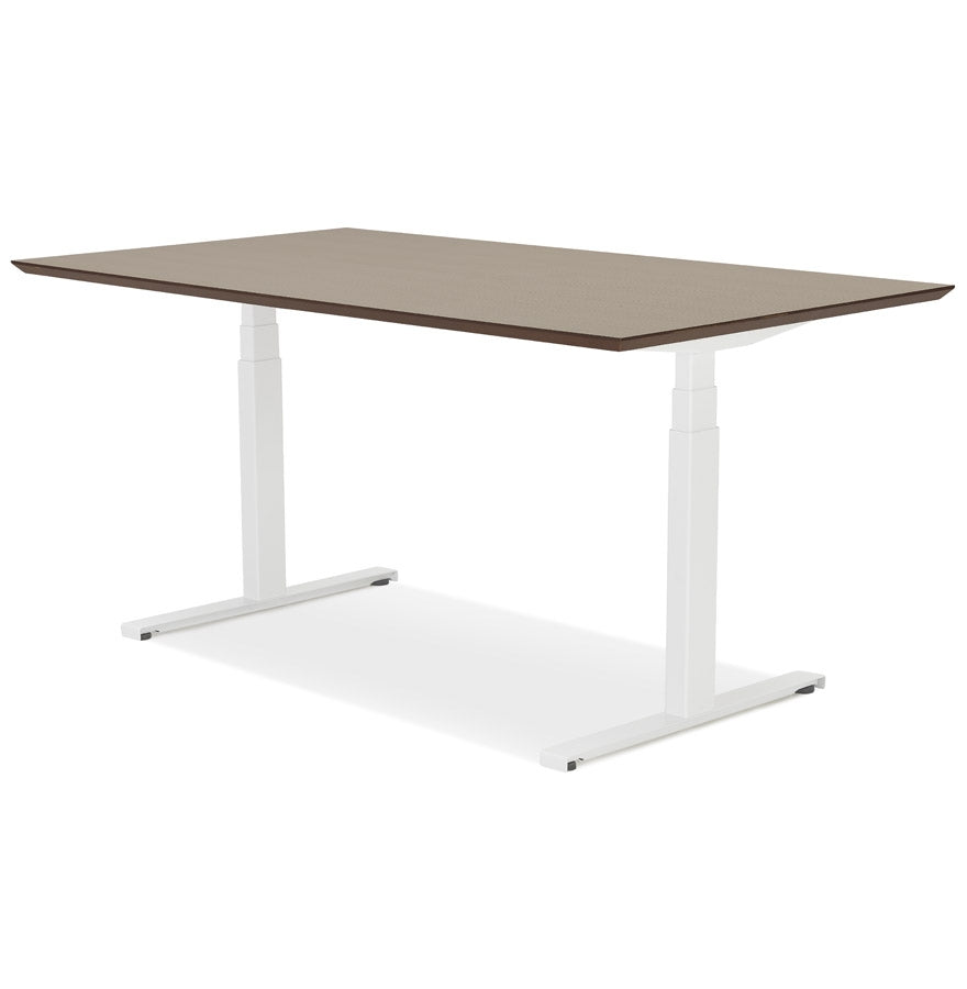 Nobelle | Elektrisches Steh-Sitz-Büro – edles Nussbaum-Design – 150x70 cm-OfficeKing