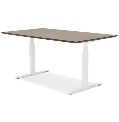 Nobelle | Elektrisches Steh-Sitz-Büro – edles Nussbaum-Design – 150x70 cm-OfficeKing