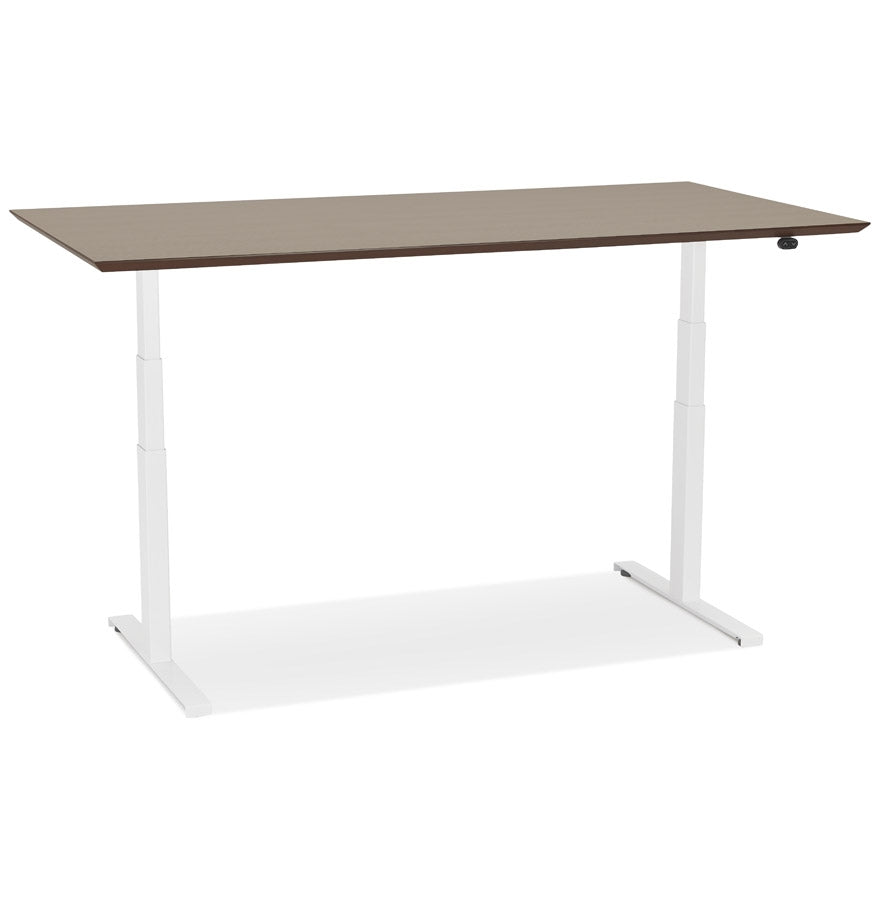 Natura | Luxe elektrisch zit-sta bureau – notenhout afwerking – 180x90 cm-OfficeKing