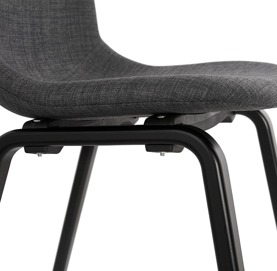 Celtique | Luxe eetkamerstoel – grijs stof – zwarte poten-OfficeKing