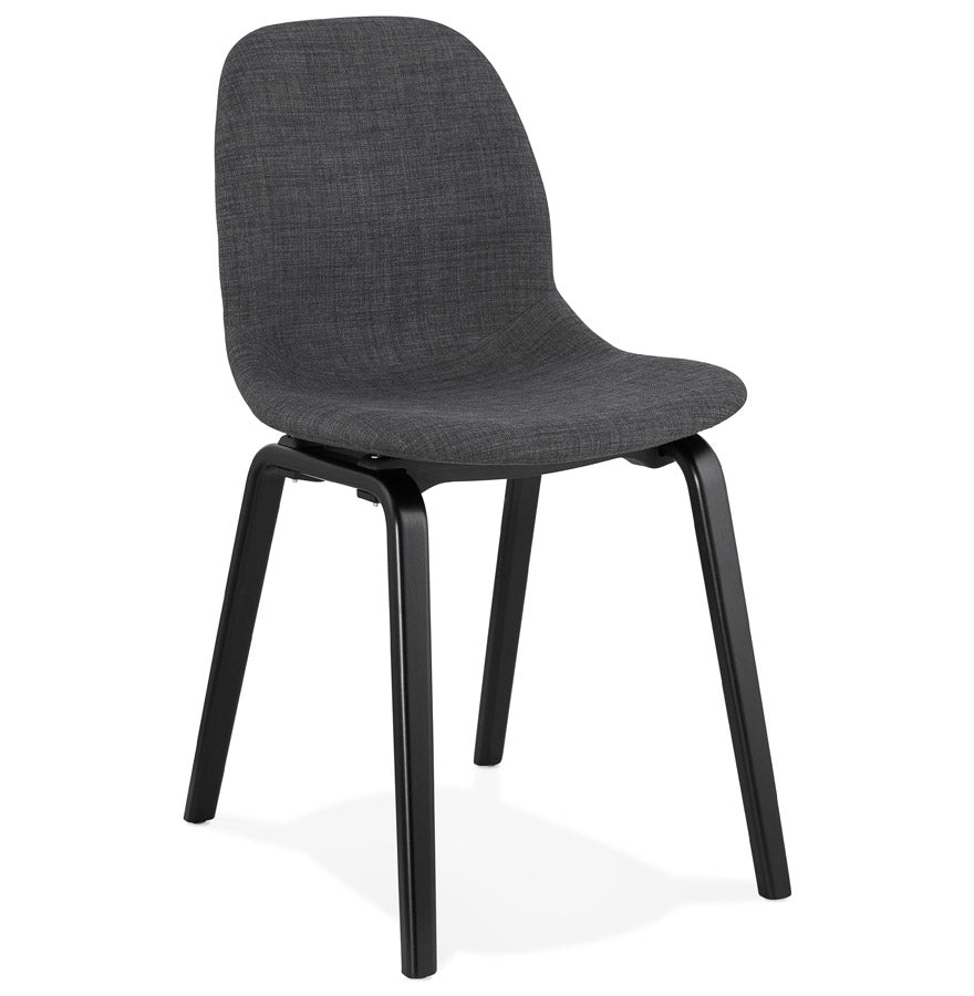 Celtique | Luxe eetkamerstoel – grijs stof – zwarte poten-OfficeKing