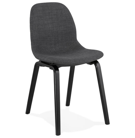 Celtique | Luxe eetkamerstoel – grijs stof – zwarte poten-OfficeKing