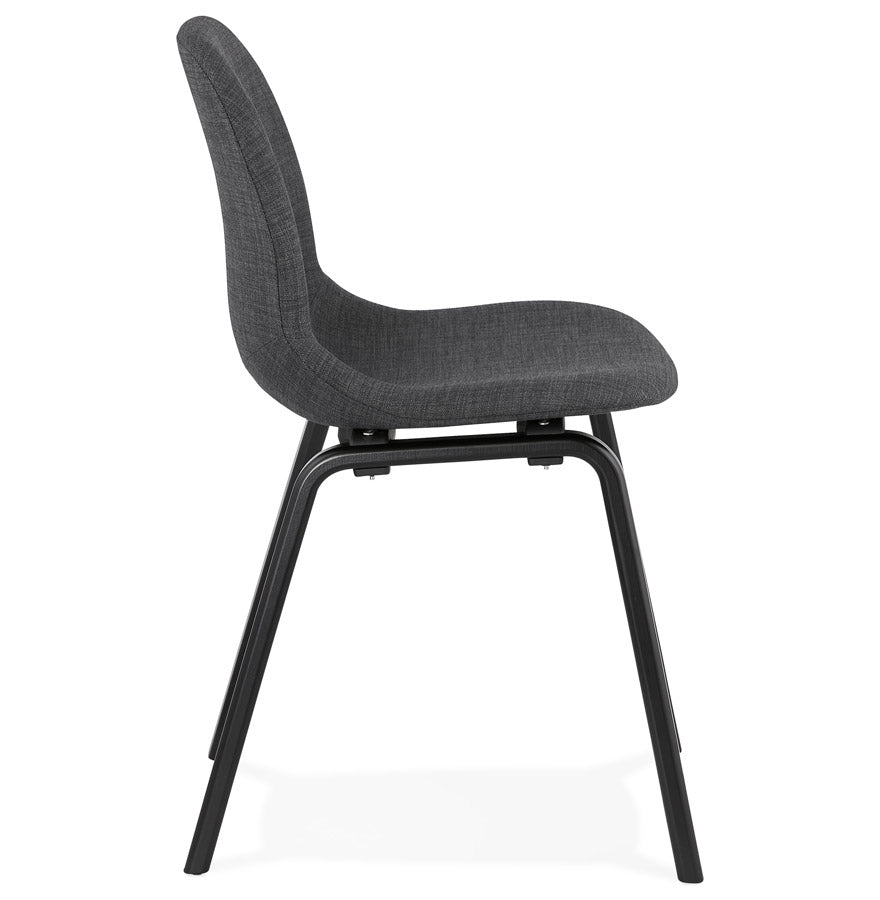 Celtique | Luxe eetkamerstoel – grijs stof – zwarte poten-OfficeKing