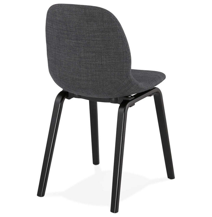 Celtique | Luxe eetkamerstoel – grijs stof – zwarte poten-OfficeKing