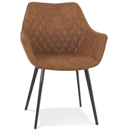Chigaro | Luxe fauteuil met armleuningen – microvezel met zwarte poten