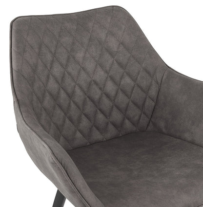 Chigaro | Luxe fauteuil met armleuningen – donkergrijs microvezel met zwarte poten-OfficeKing
