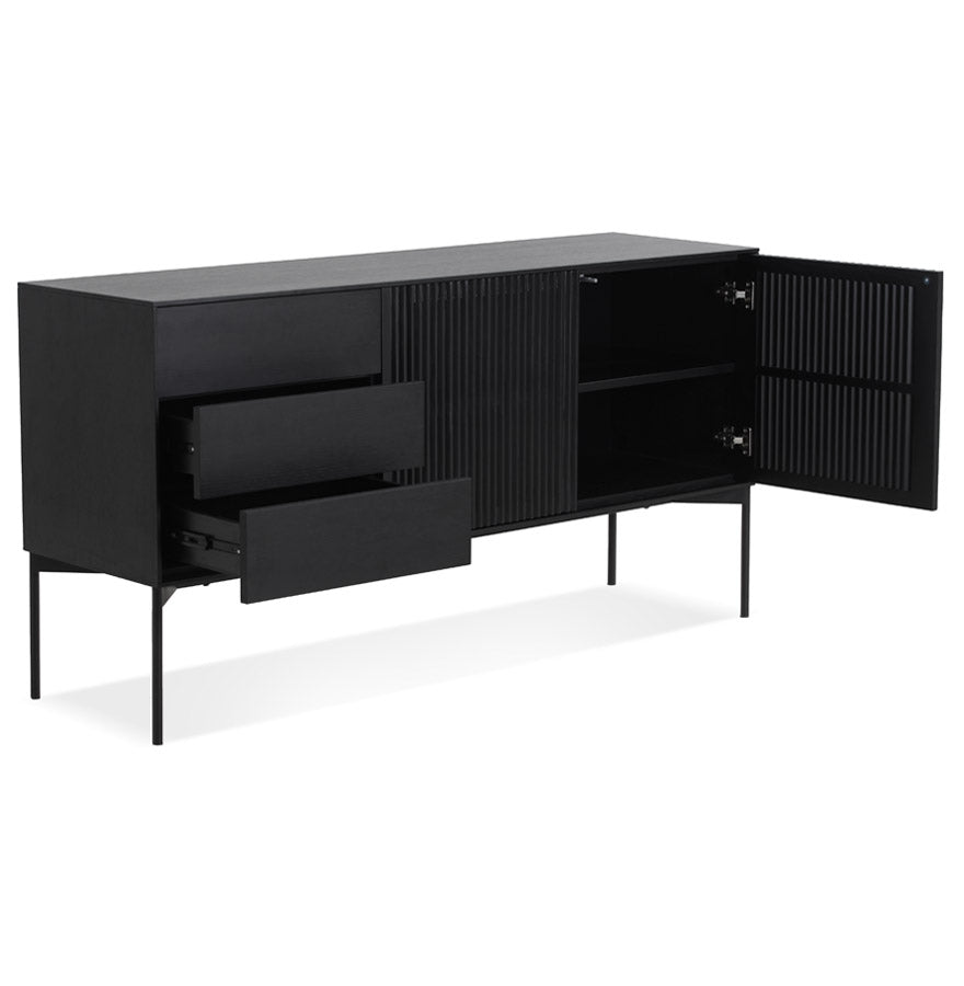 Noxara | Luxe opbergmeubel van zwart hout – stijlvol en functioneel-OfficeKing
