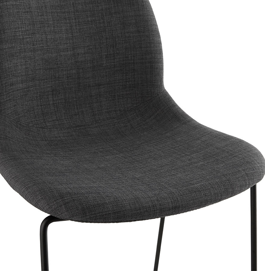 Kallista | Luxe fauteuil in donkergrijs met zwarte metalen poten
