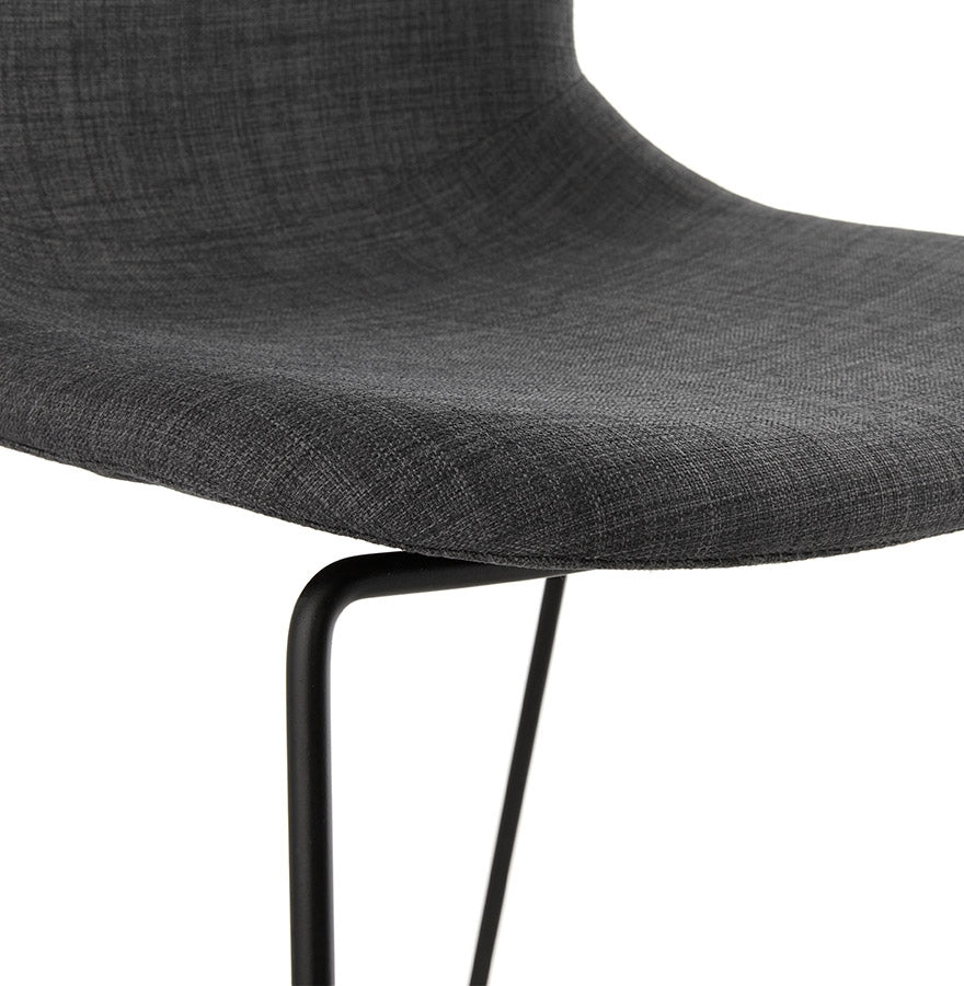 Kallista | Luxe fauteuil in donkergrijs met zwarte metalen poten-OfficeKing