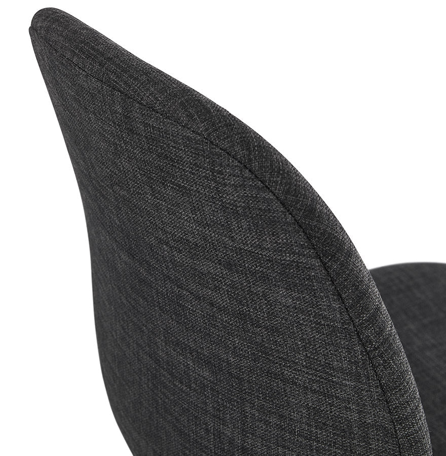 Kallista | Luxe fauteuil in donkergrijs met zwarte metalen poten