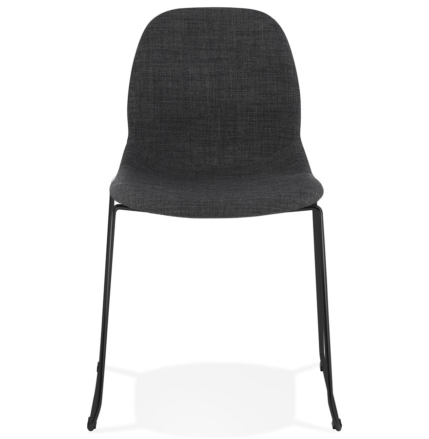 Kallista | Luxe fauteuil in donkergrijs met zwarte metalen poten