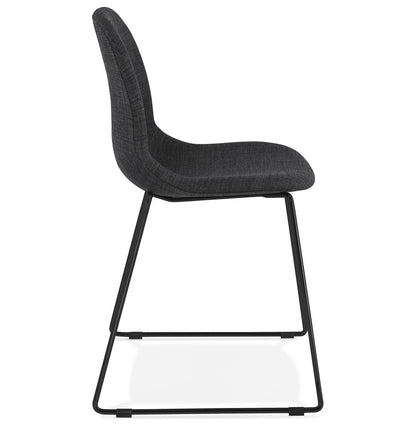 Kallista | Luxe fauteuil in donkergrijs met zwarte metalen poten-OfficeKing
